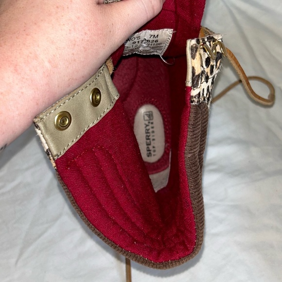 Sperry TopSider Size 7 Hikerfish Ankle Boot Leopard Print Lace Up Boot - Picture 5 of 9